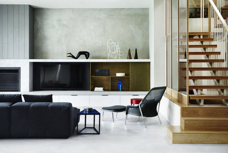 Decorative living room flooring in Blanco