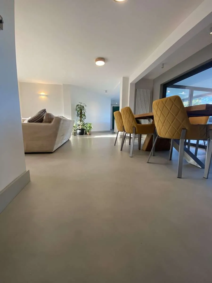 Decorative living area flooring in Cafe