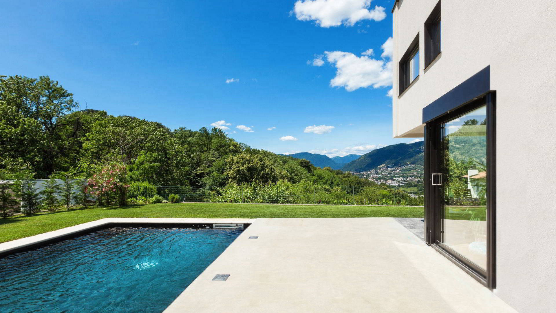Cementare outdoor finish on a terrace and pool surround