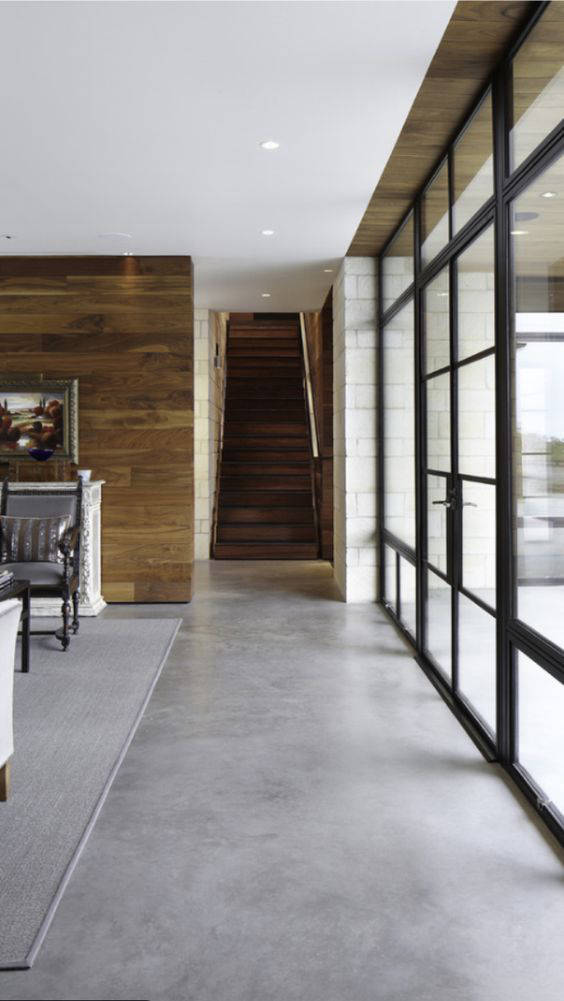 Continuous surfaces in a corridor and staircase