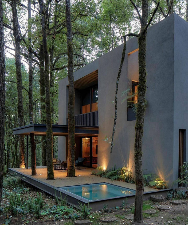 Concrete-look façade surface in Lune