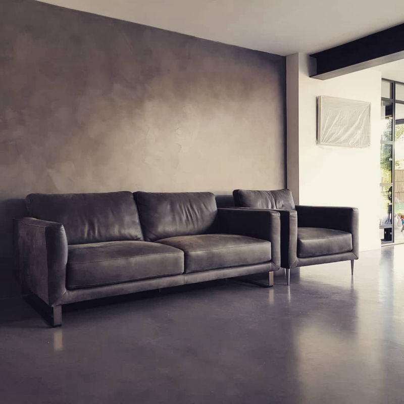 Living room floor and wall surfaces in Lune