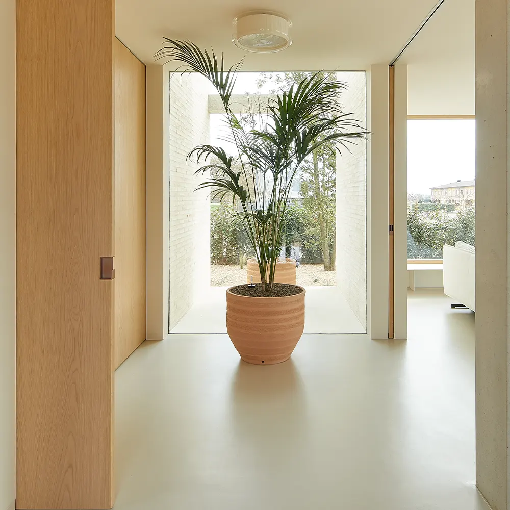 Light-coloured corridor flooring in Mastic