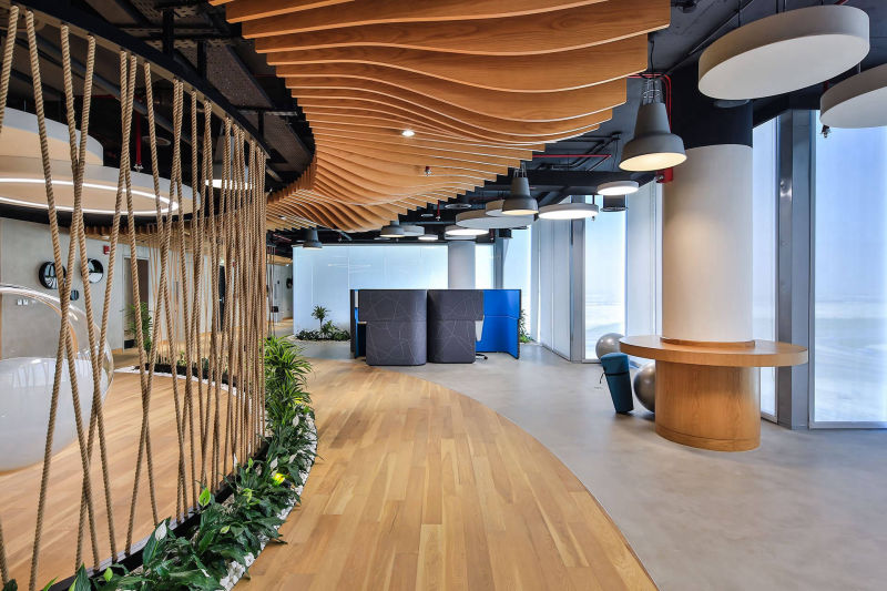 Modern commercial interior surfaces in Opale