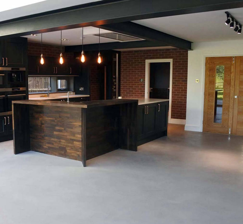 Decorative kitchen and living area flooring in Opale