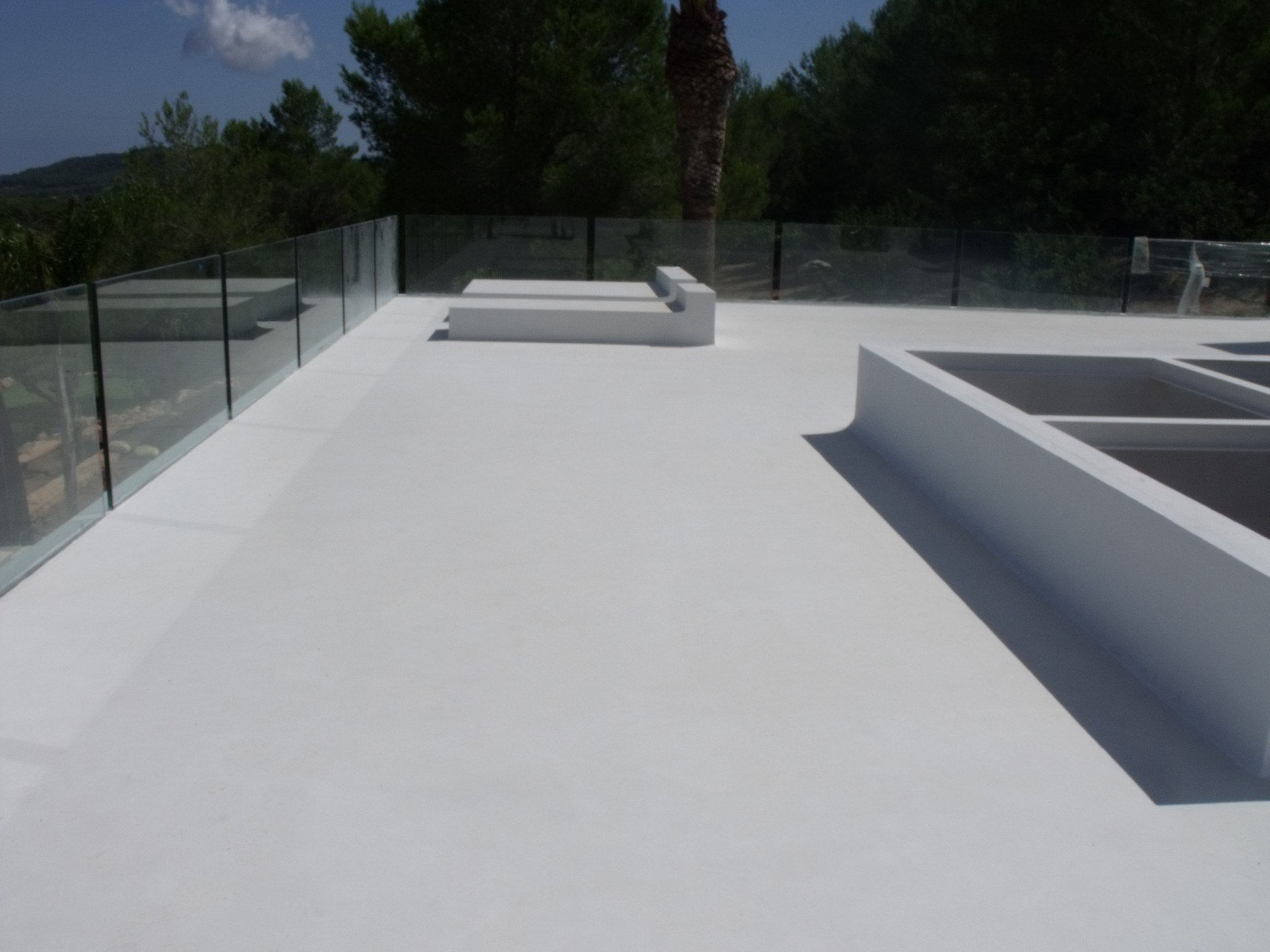concrete-look outdoor terrace floor
