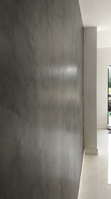 decorative concrete-look wall finish