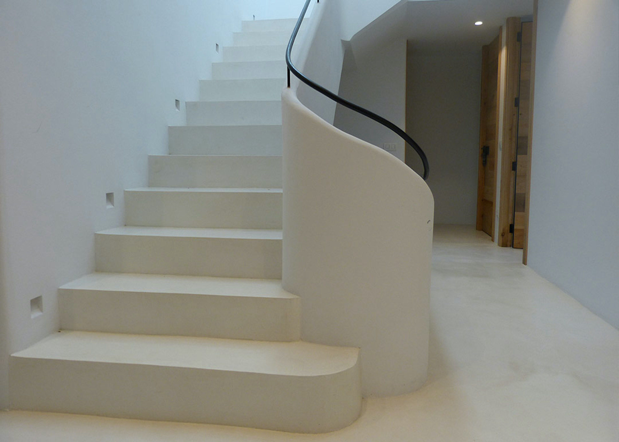 decorative concrete-look stair finish