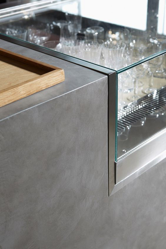 decorative concrete-look furniture finish