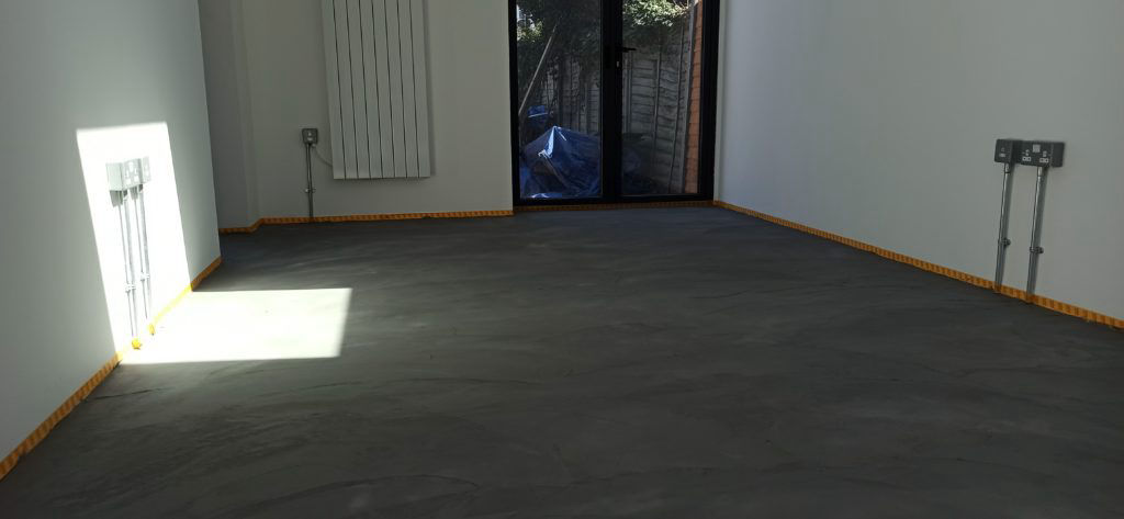 concrete-look interior floor finish