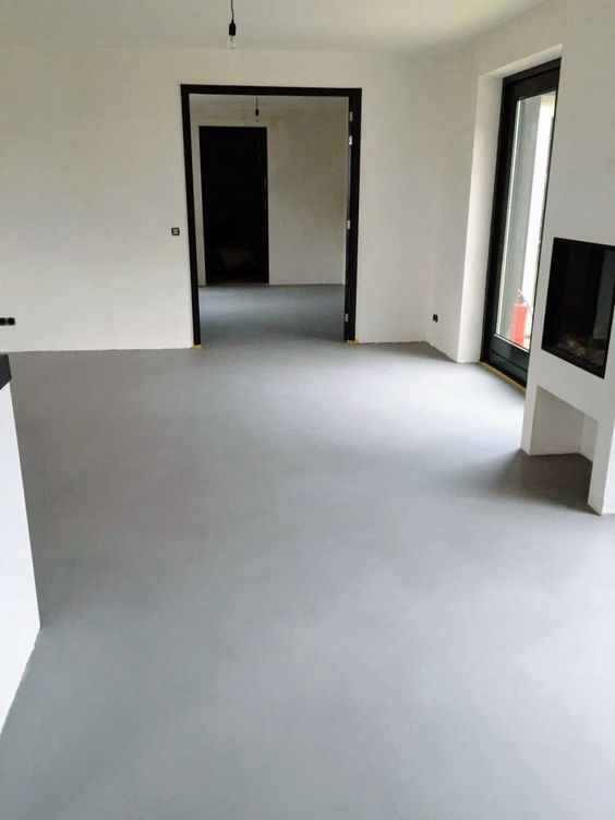 grey decorative concrete-look floor
