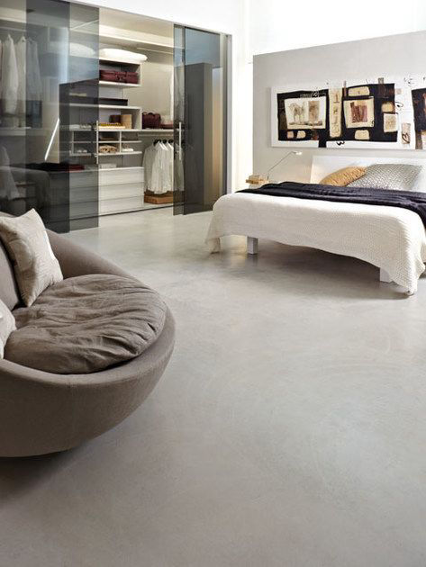 light-coloured concrete-look floor finish