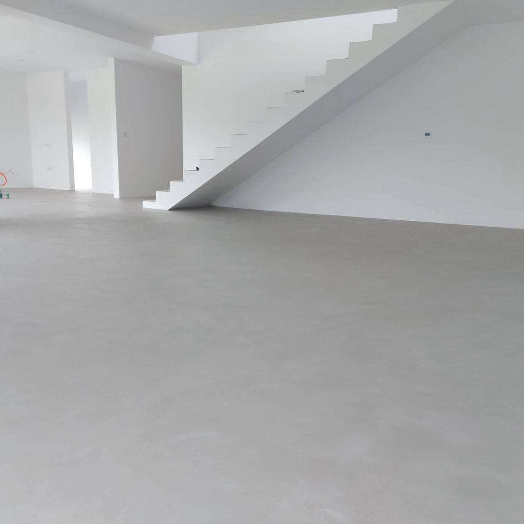decorative concrete-look floor finish